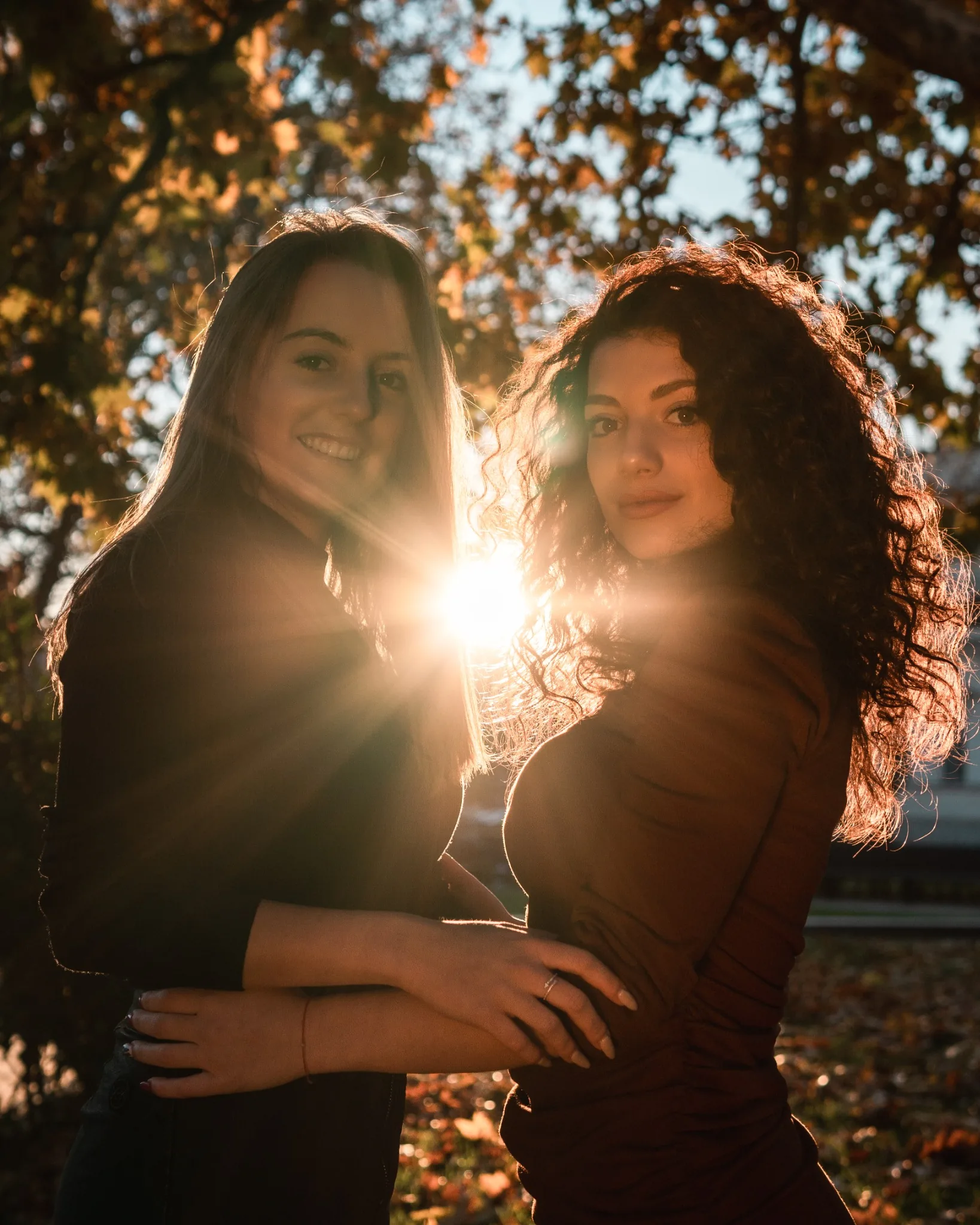 Double portrait golden backlight