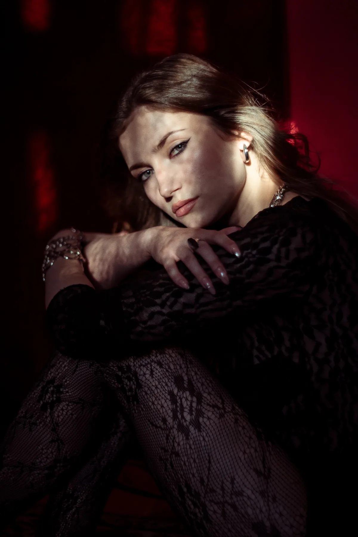 Red editorial portrait
